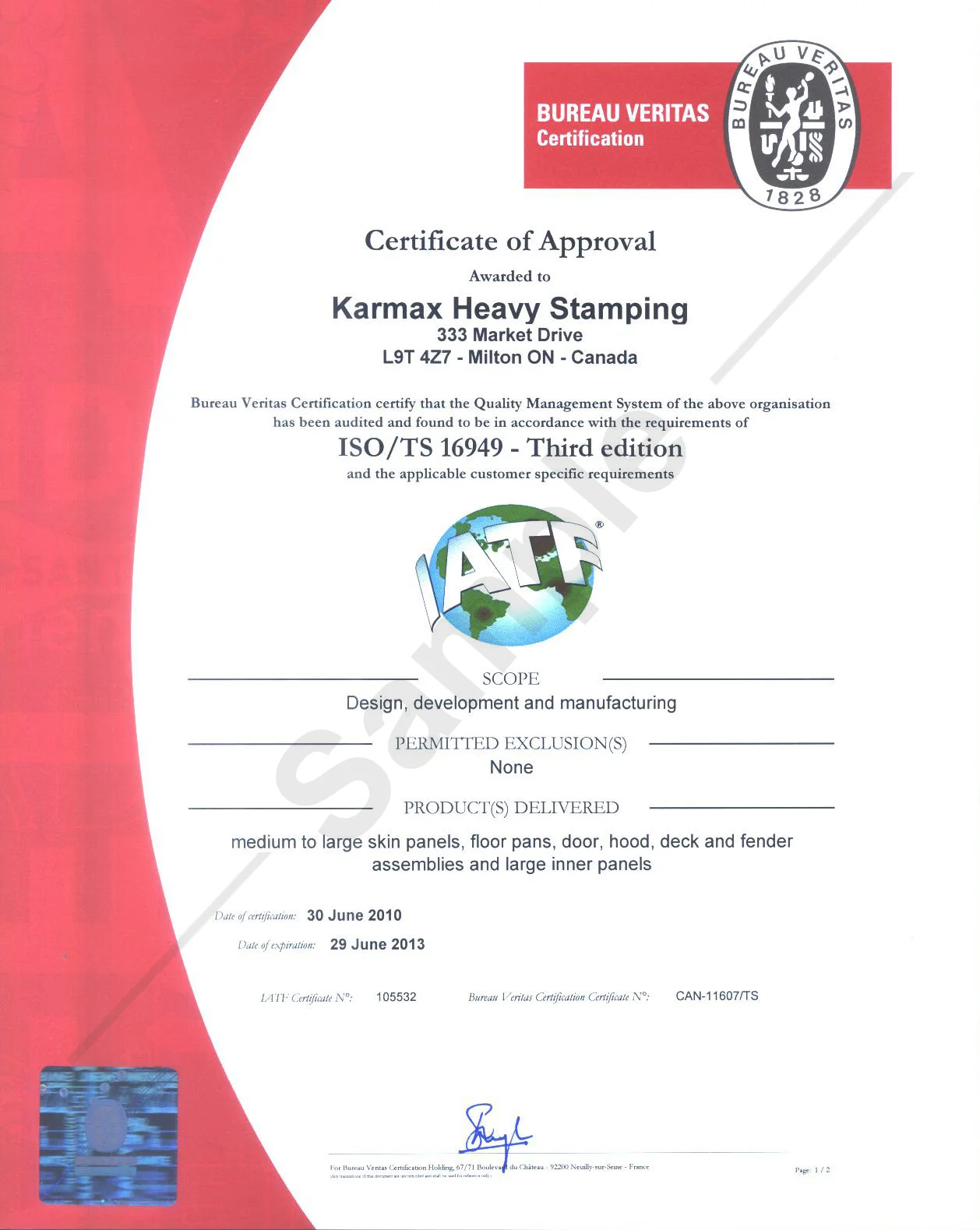 iso certificate RAS 